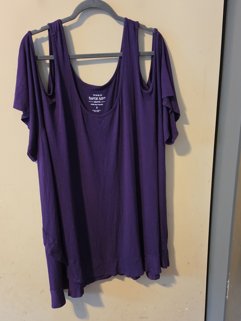 torrid Purple Cold-Shoulder Super Soft Tank Top